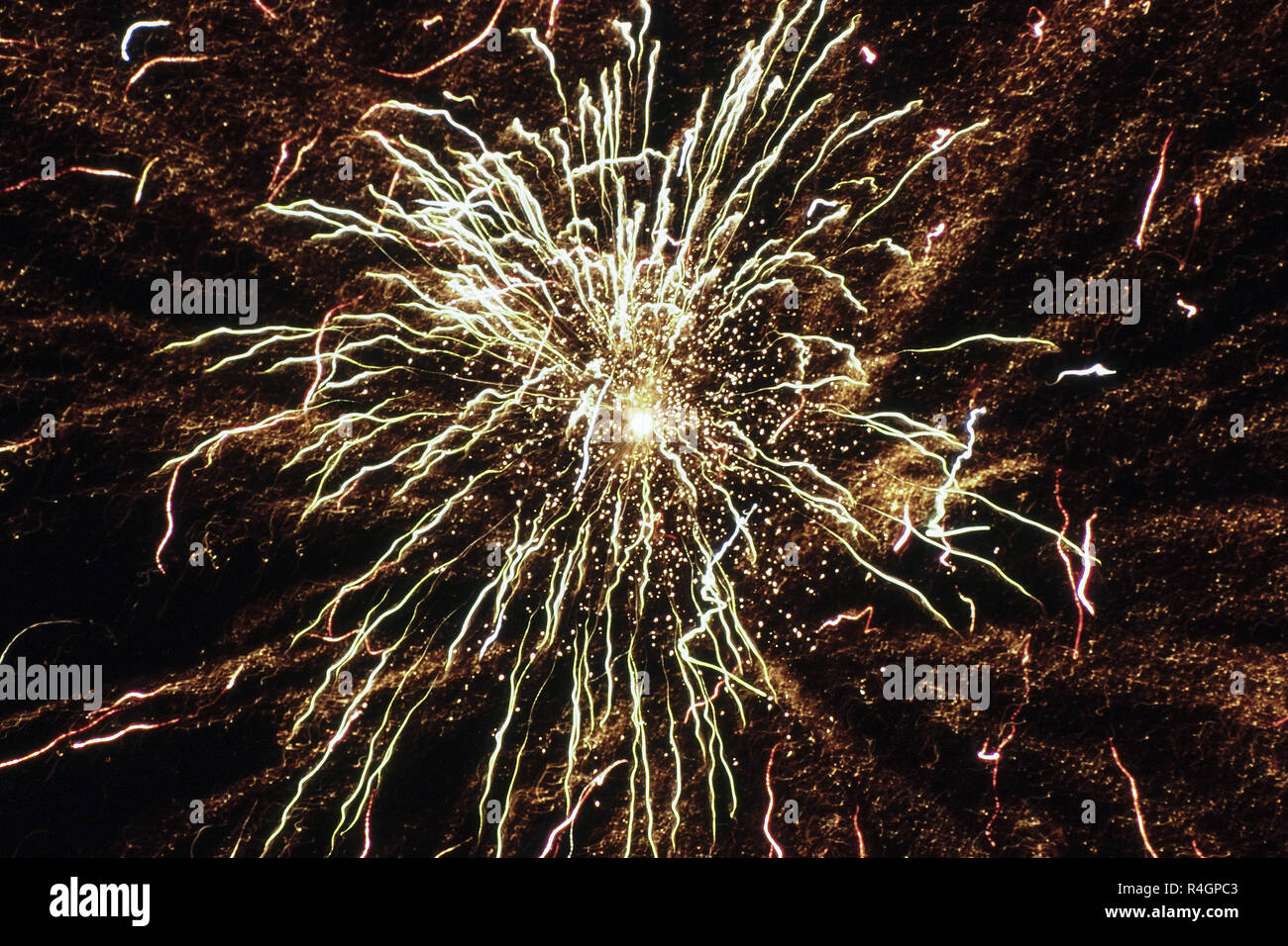 Firework exploding in sky, Diwali festival, Mumbai, India, Asia Stock Photo