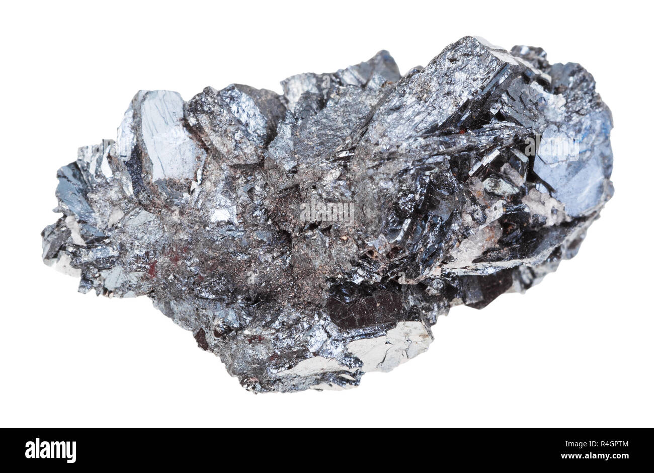 specimen of hematite (iron ore) stone isolated Stock Photo