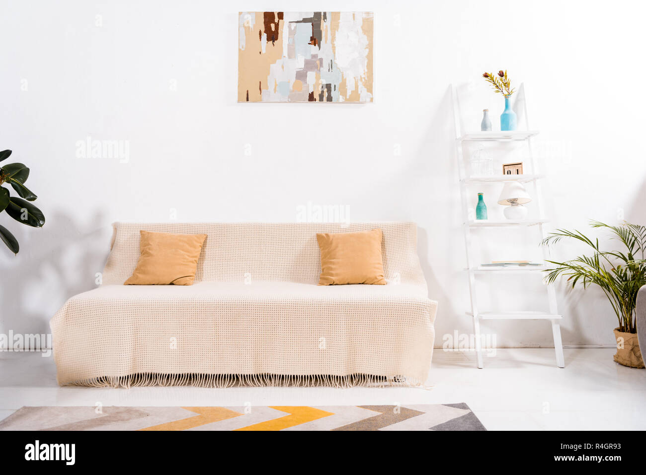 Selective Focus Of Modern Living Room With Carpet Sofa And