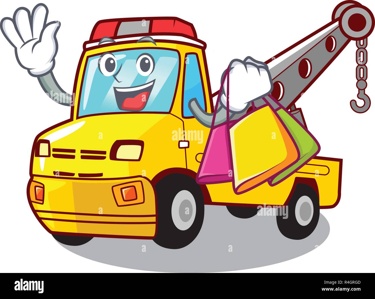 Shopping truck tow the vehicle with mascot Stock Vector Image & Art Alamy