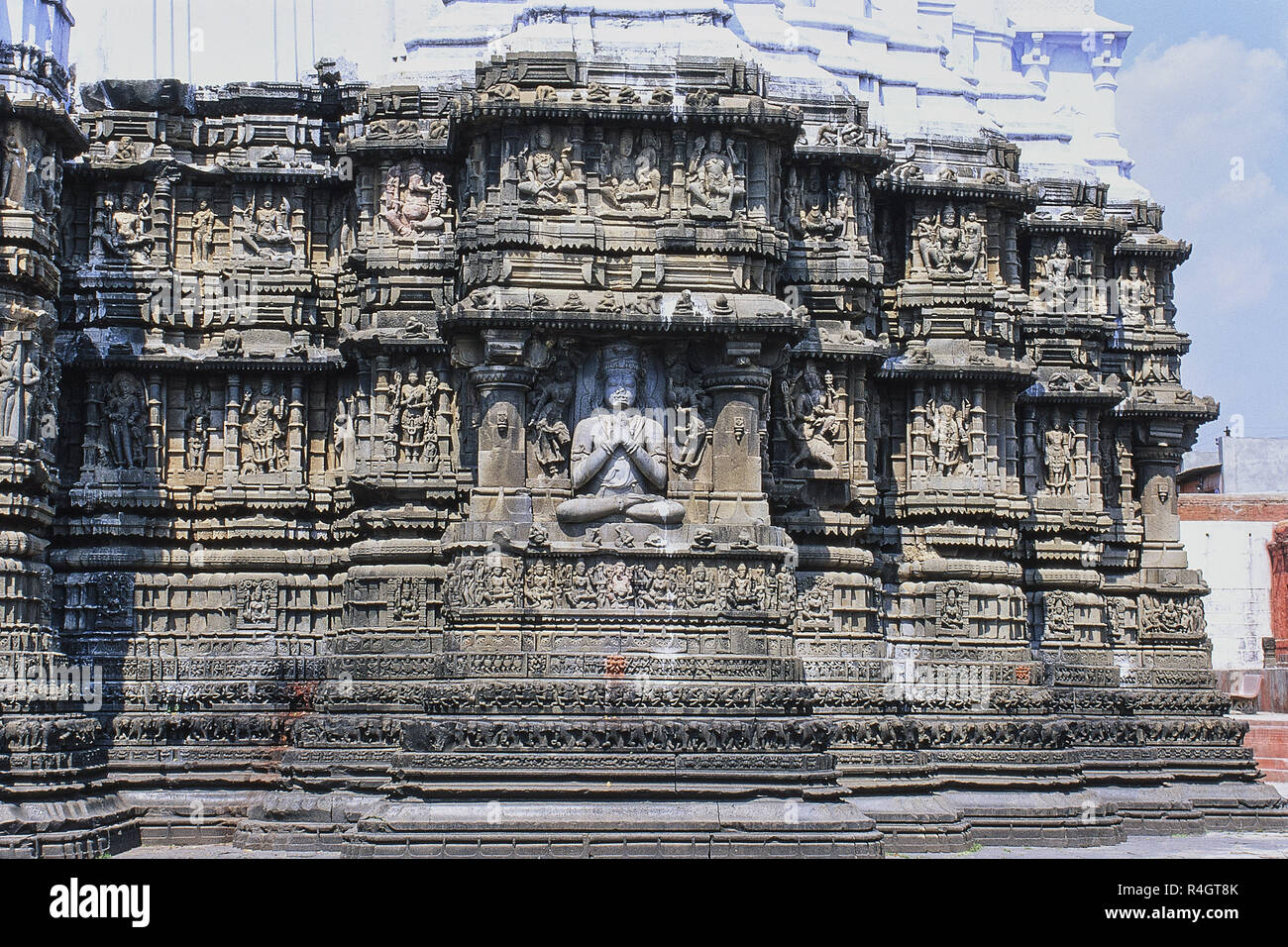 Carving on Shiva Temple, Jyotirlinga, Aundha Nagnath, Hingoli, Maharashtra, India, Asia Stock Photo