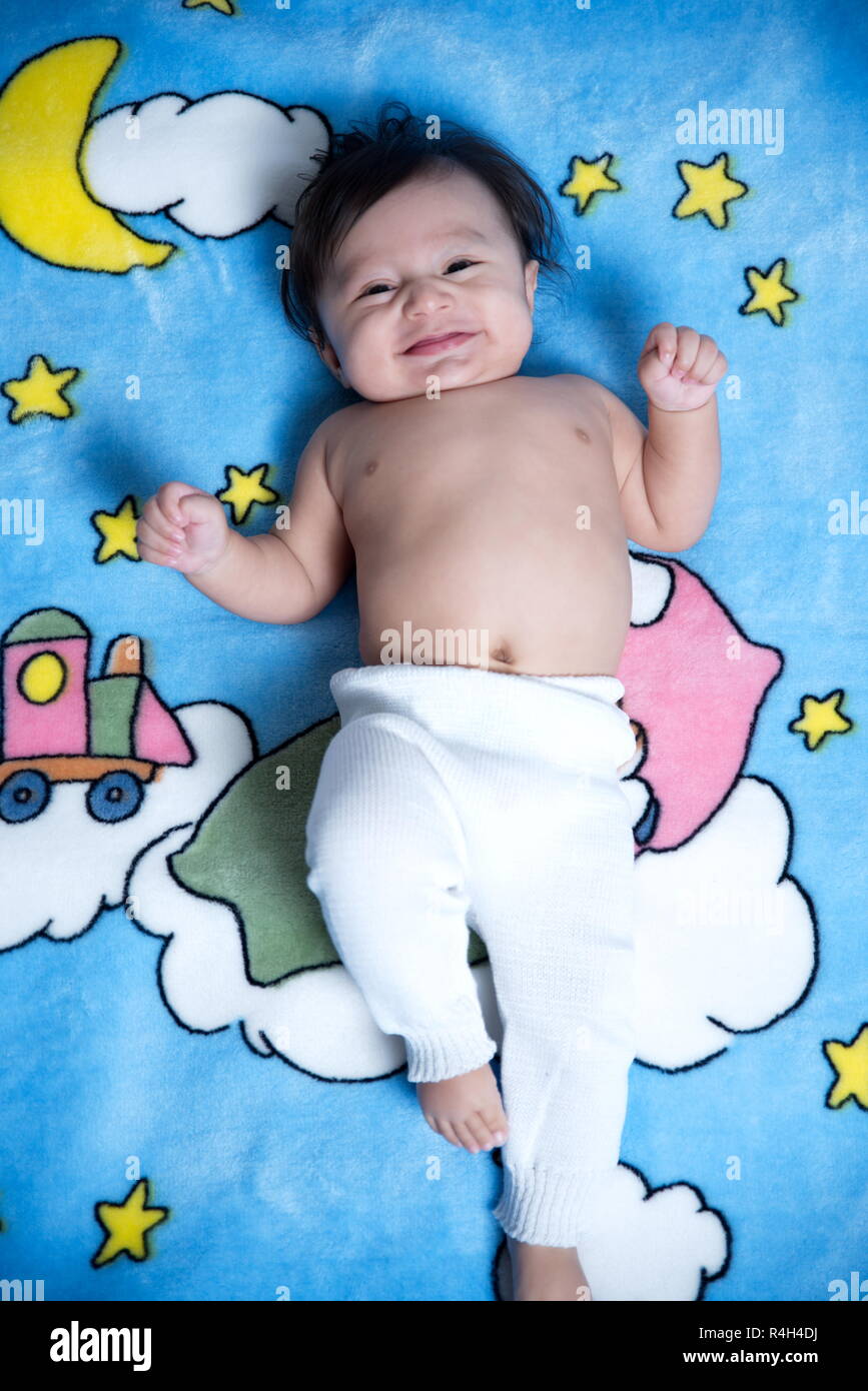 Cute little five month old baby boy stock photo alamy