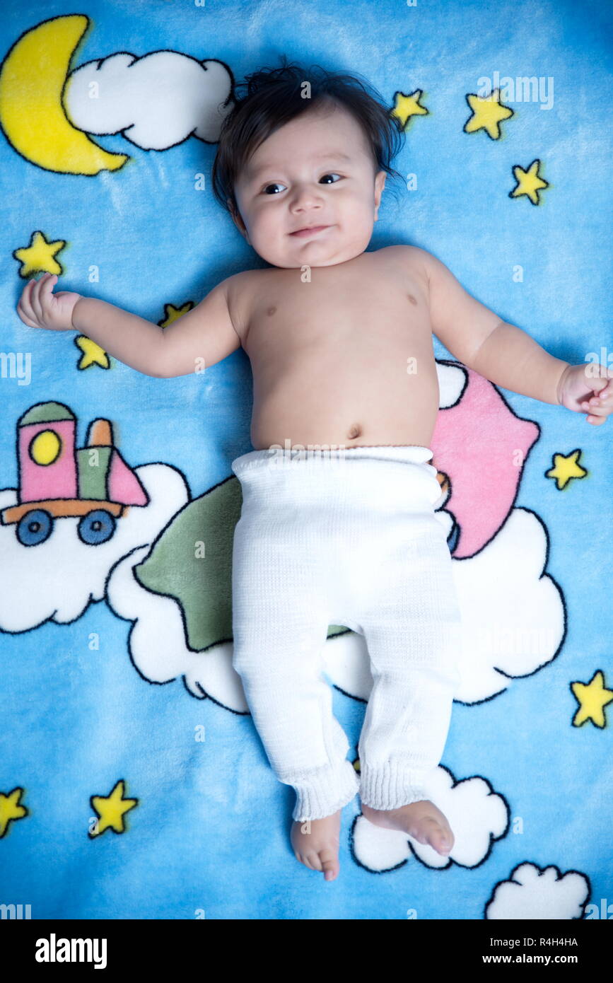 Cute little five month old baby boy stock photo alamy