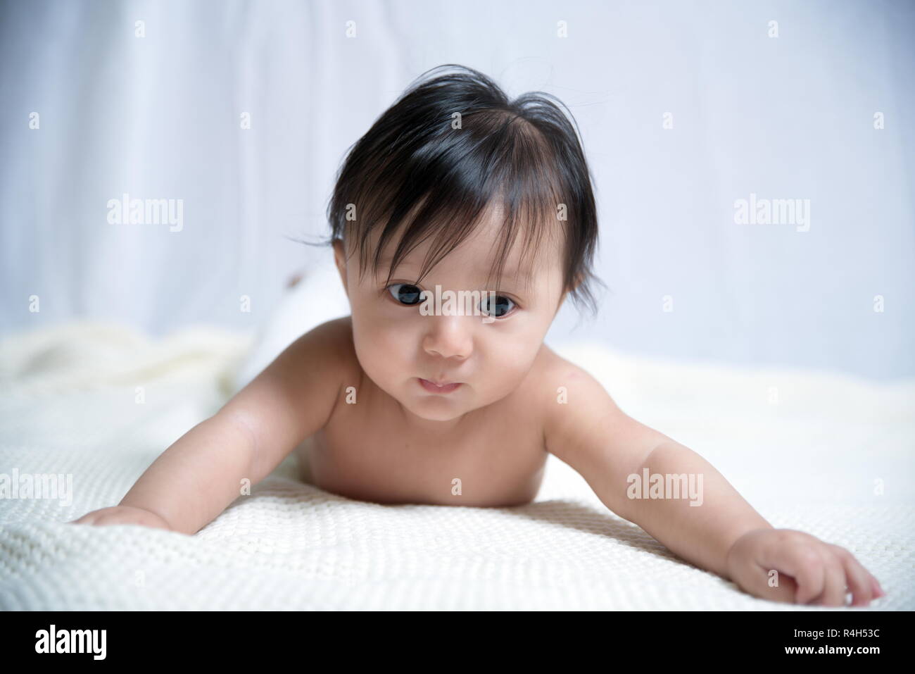 Cute little five month old baby boy stock photo alamy