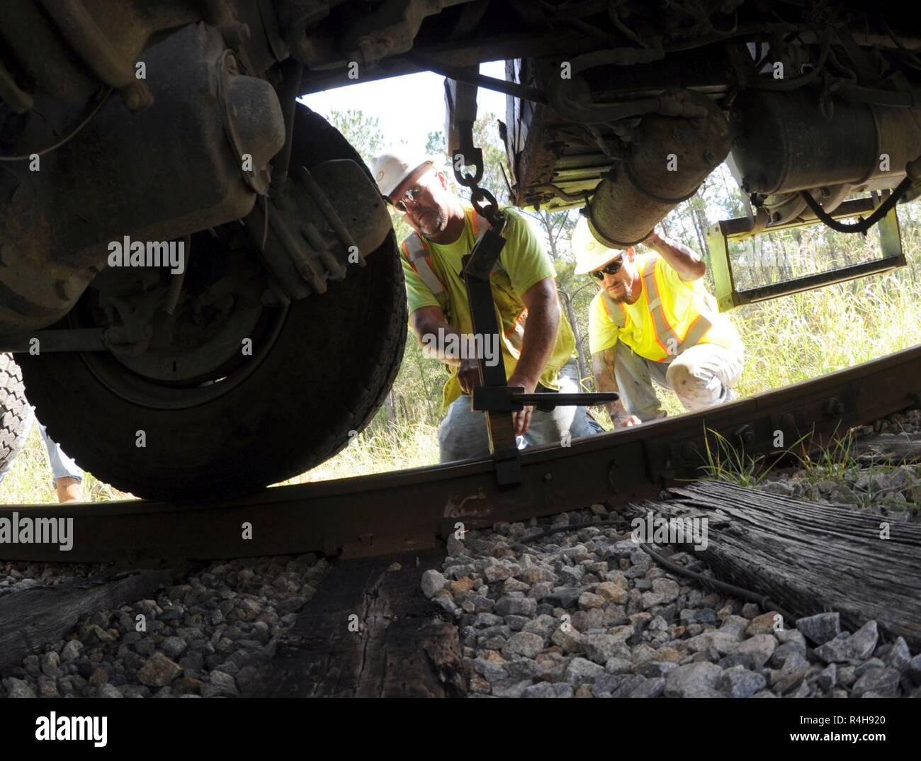 Jason Malpass, (left) Operator for Civil Works Contracting, (CWC) locks ...