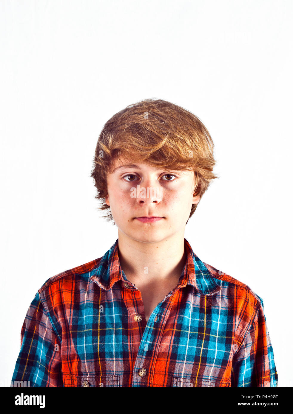 Smiling Cute Boy In The Studio Stock Photo Alamy