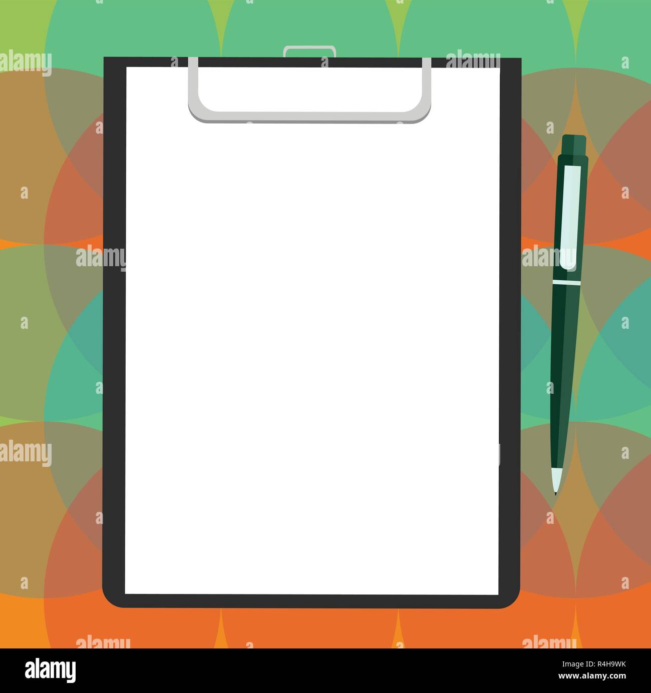 Design business concept Empty copy space modern abstract background. Blank  Sheet of Bond Paper on Clipboard with Click Ballpoint Pen Text Space Stock  Vector Image & Art - Alamy