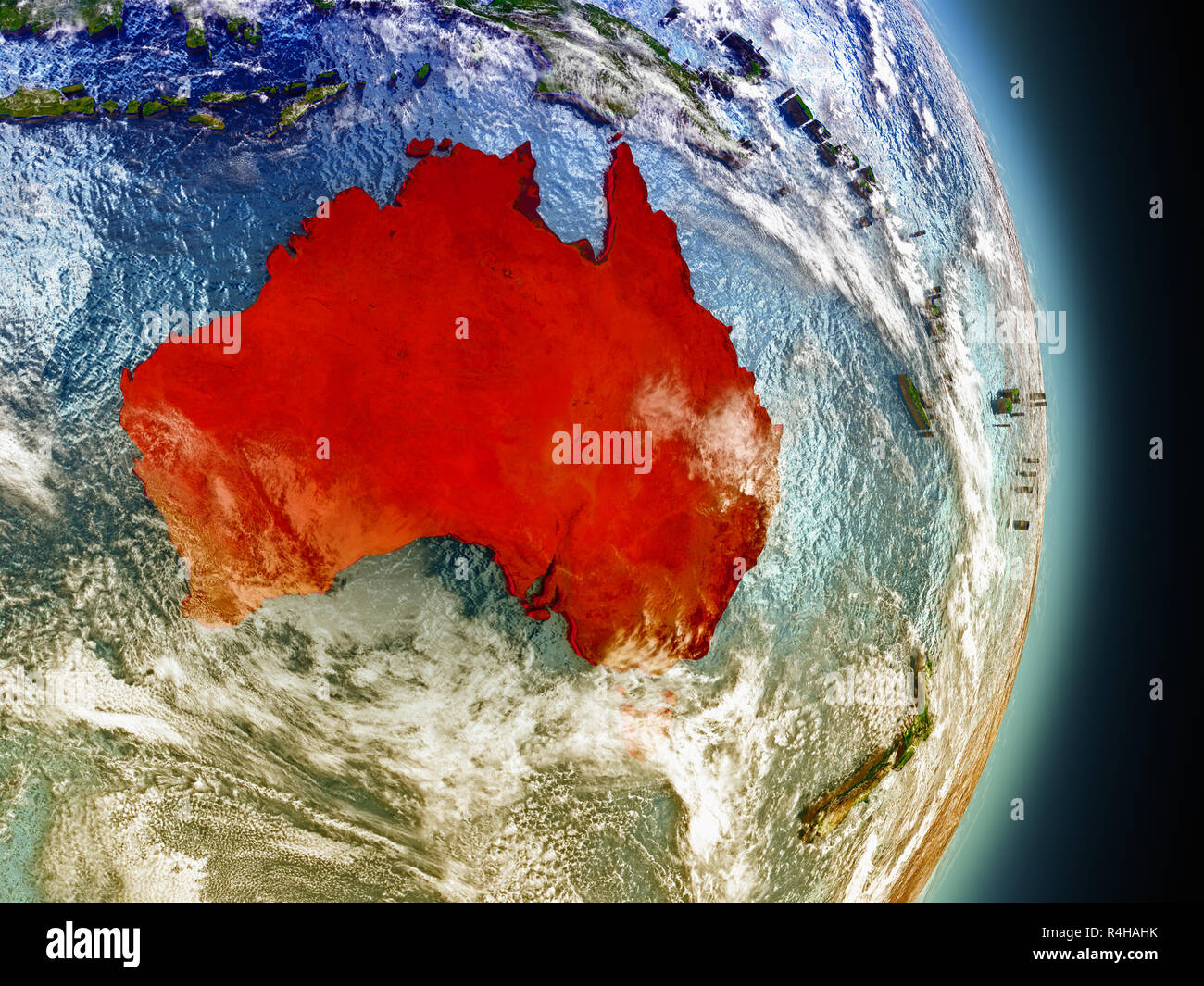 Australia in red from space Stock Photo Alamy
