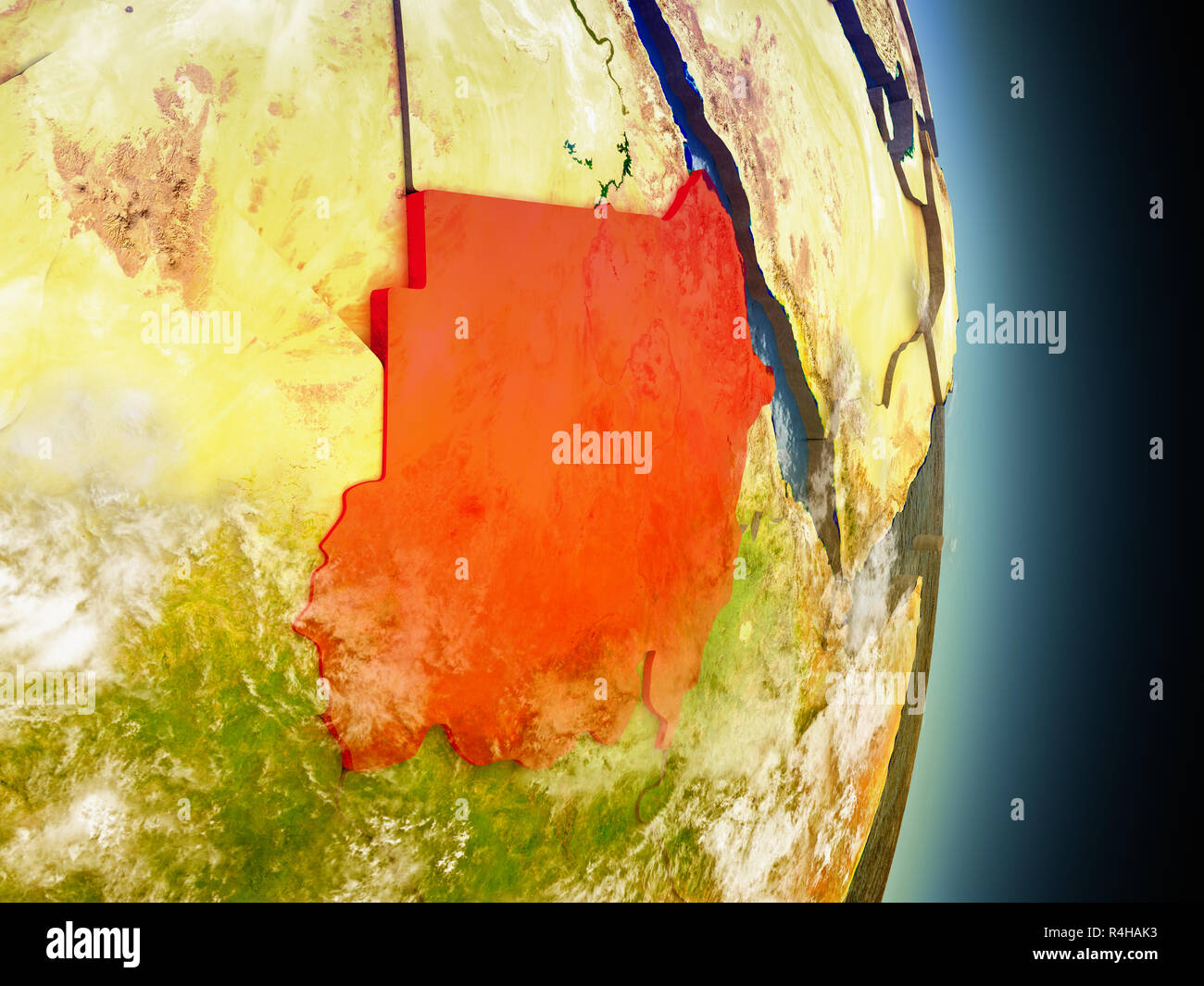 Africa highlighted sudan map hi-res stock photography and images - Alamy