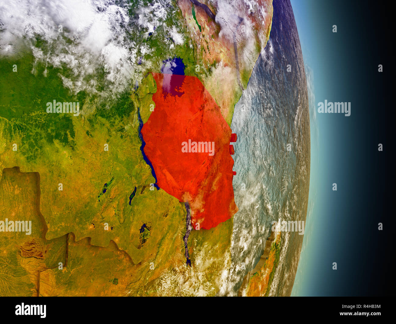 Map tanzania highlighted in hi-res stock photography and images - Alamy