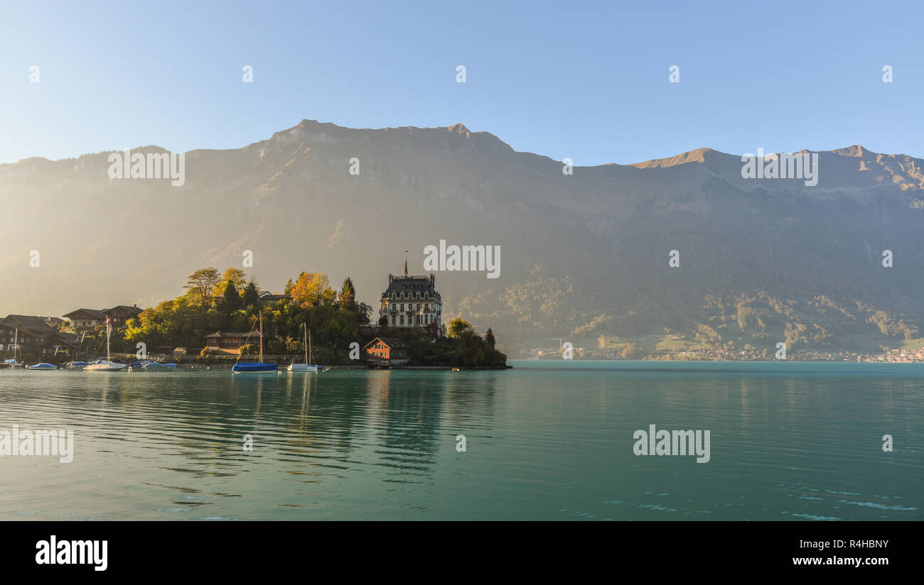 Beautiful scenery of Lake Brienz, Switzerland. The turquoise Lake ...