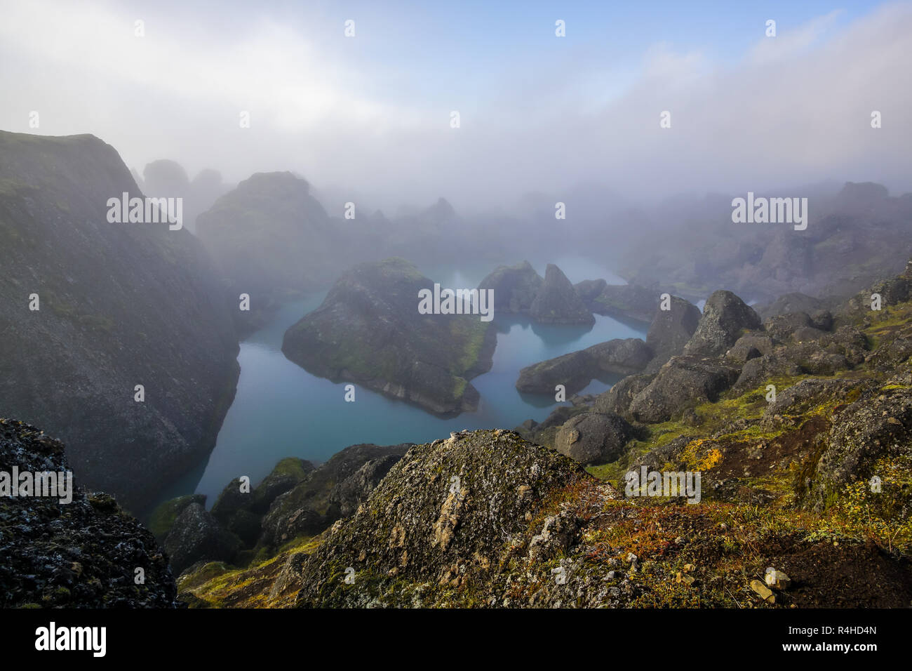 Storurd - mountain area with a beautiful lake in Iceland Stock Photo