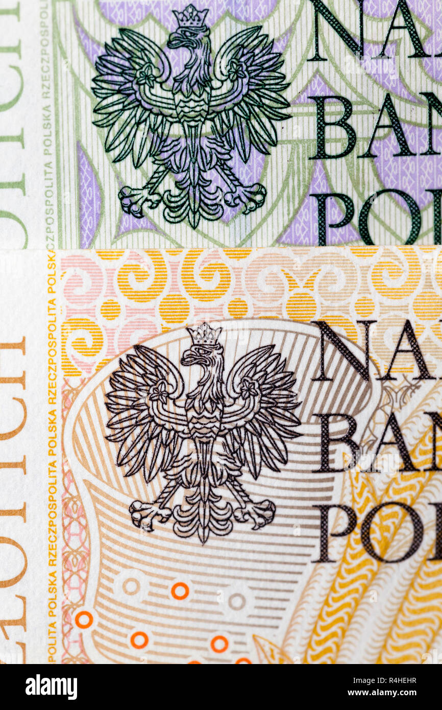 Polish banknotes, close-up Stock Photo - Alamy