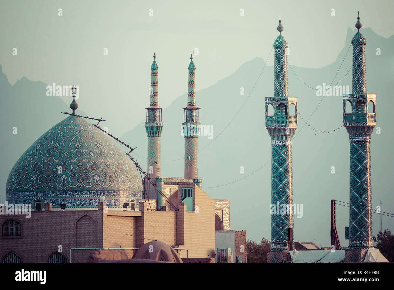 YAZD, IRAN - OCTOBER 07, 2016: Panorama of Yazd. Yazd is the capital of