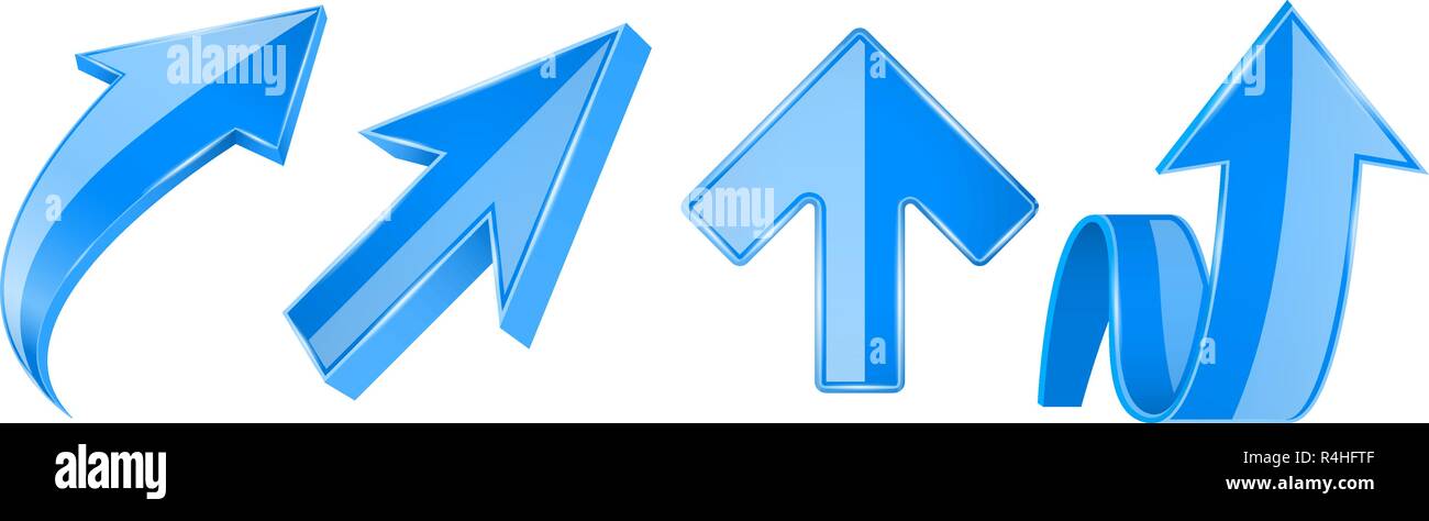 Blue arrows set. 3d UP web icons Stock Vector Image & Art - Alamy