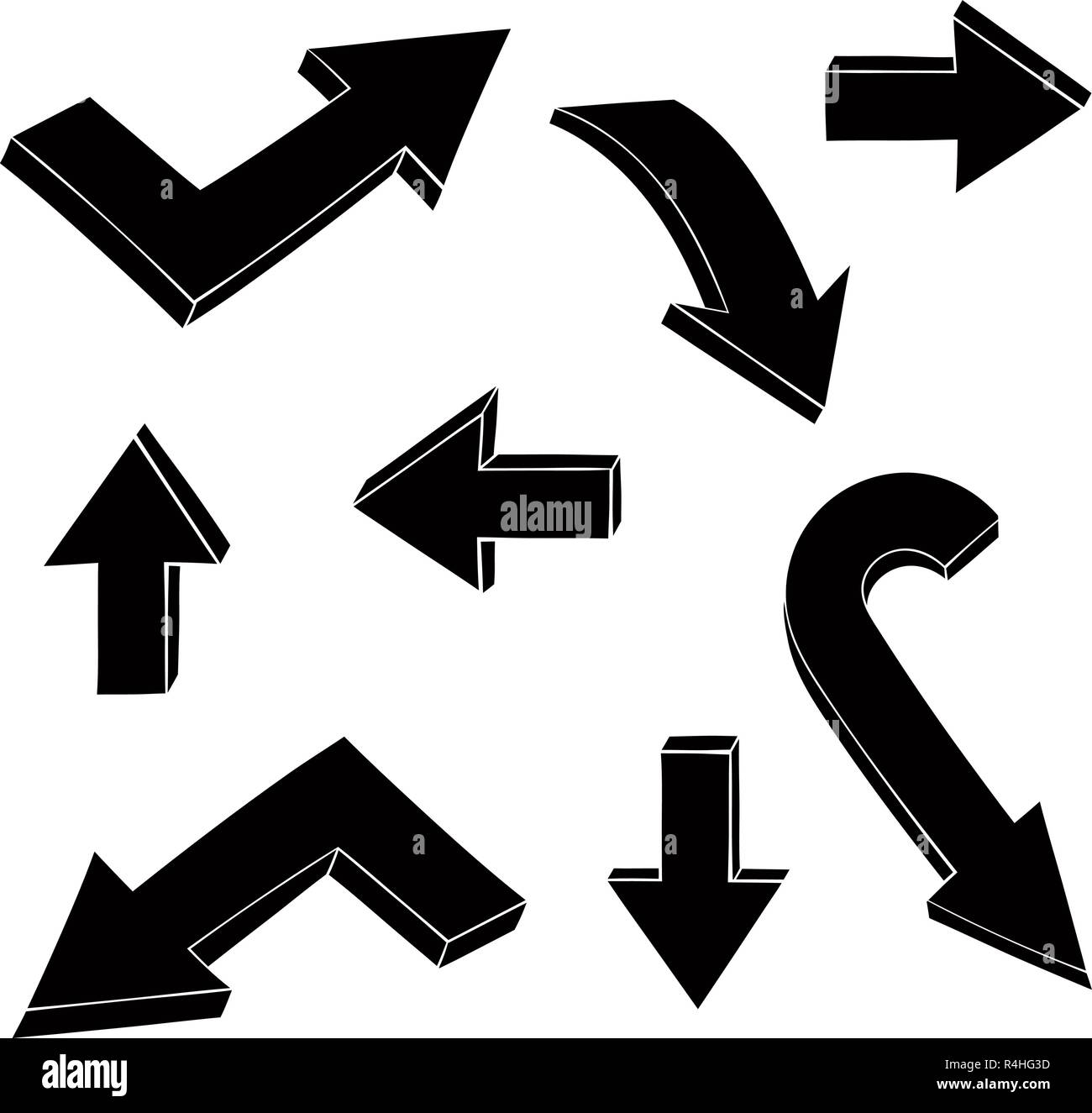 Arrow arrows black collection hi-res stock photography and images - Alamy
