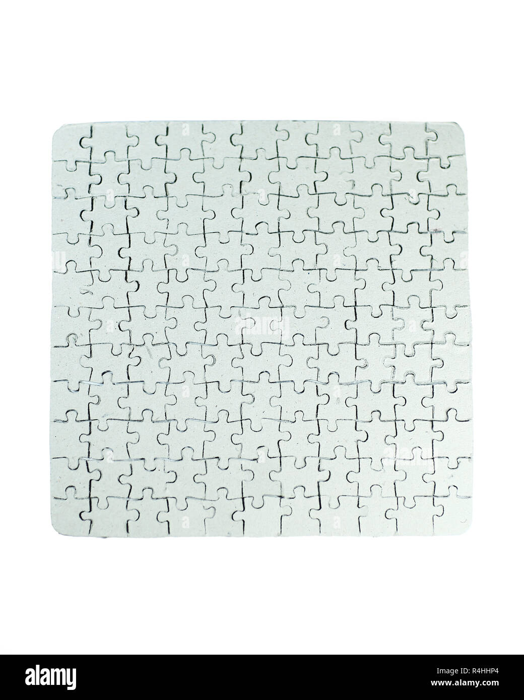 close up. gray blank greeting card collected from puzzle pieces  Stock Photo