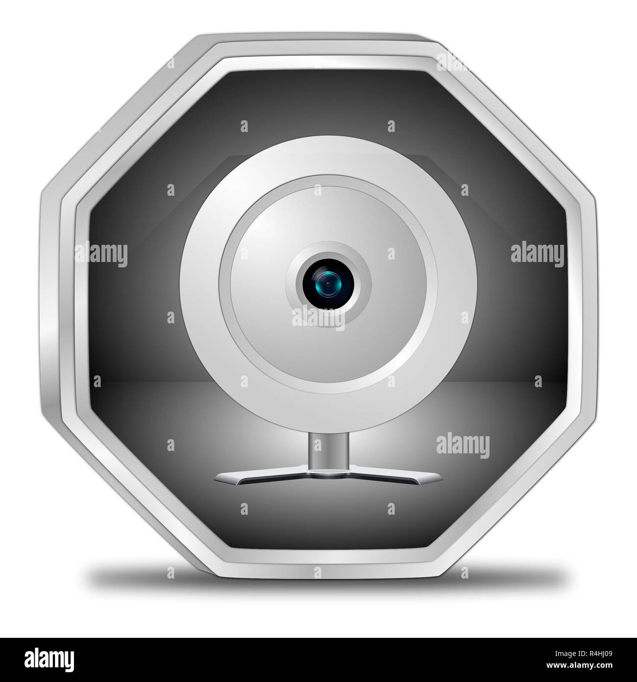silver Button with Webcam - 3D illustration Stock Photo - Alamy