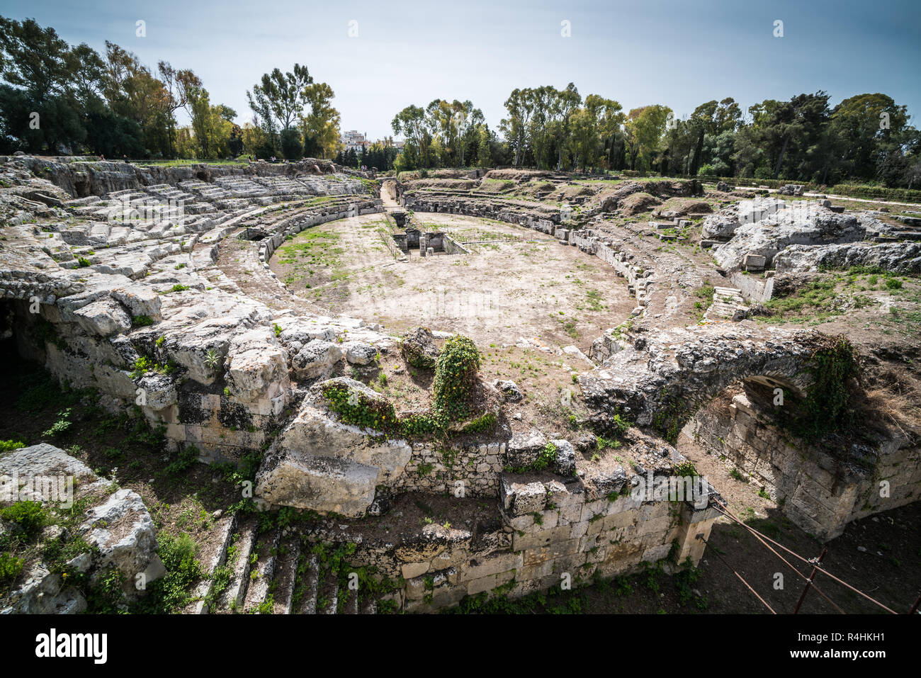 Anfiteatro romano, Syracuse, Sicily, Italy, Europe. Stock Photo