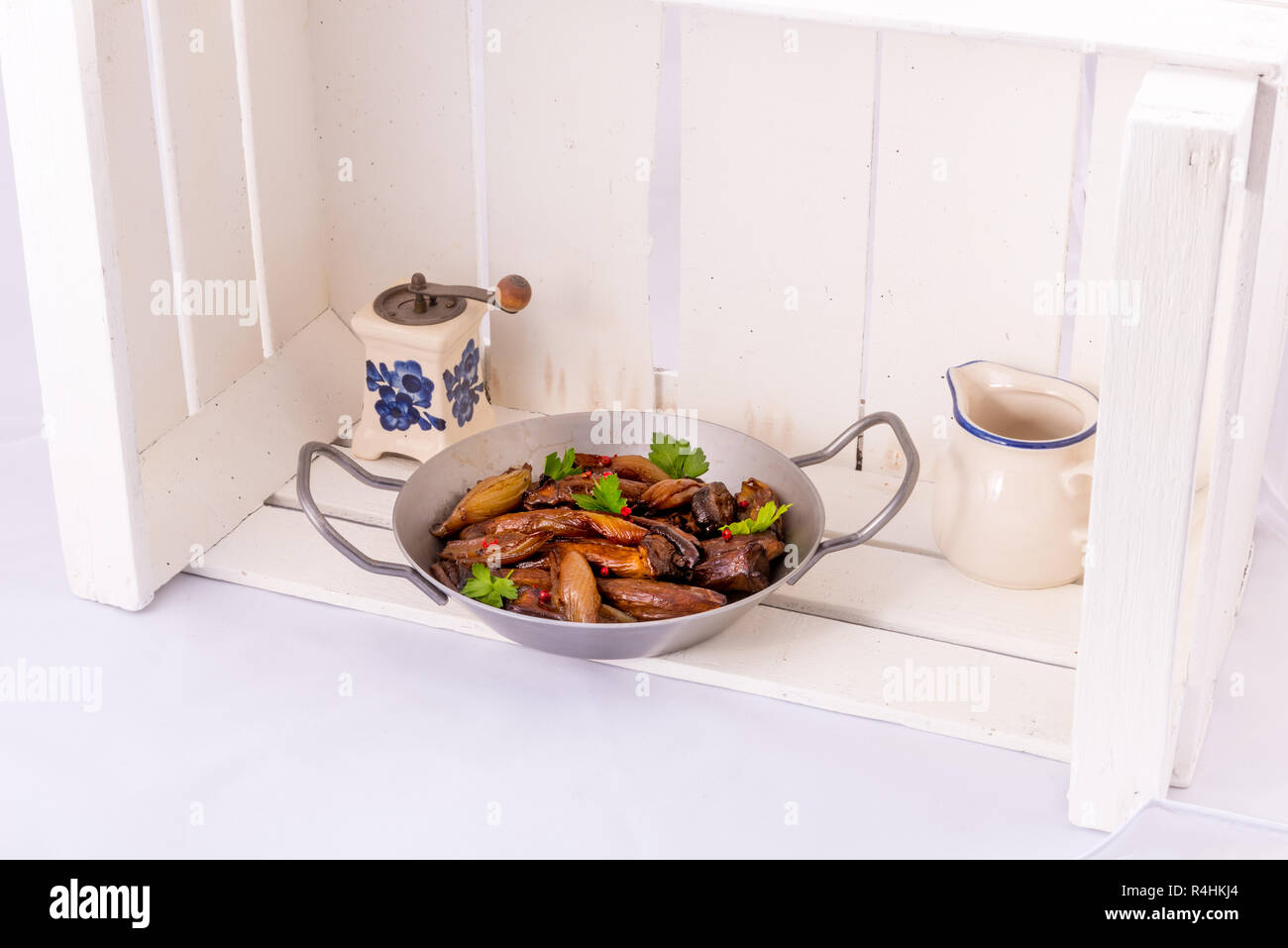 roasted king oyster mushrooms Stock Photo Alamy