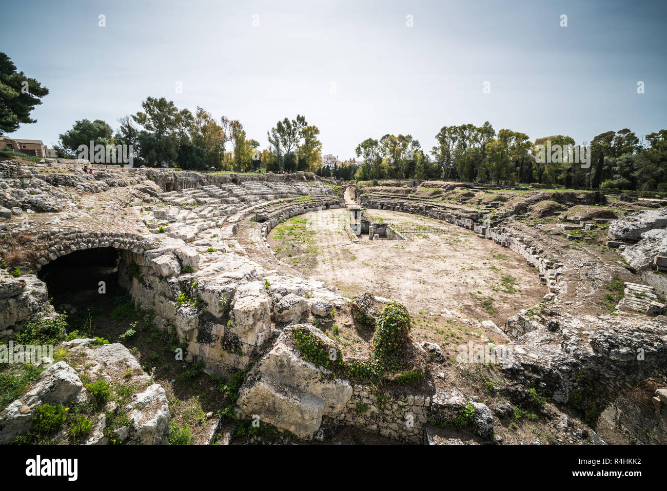 Anfiteatro romano, Syracuse, Sicily, Italy, Europe. Stock Photo