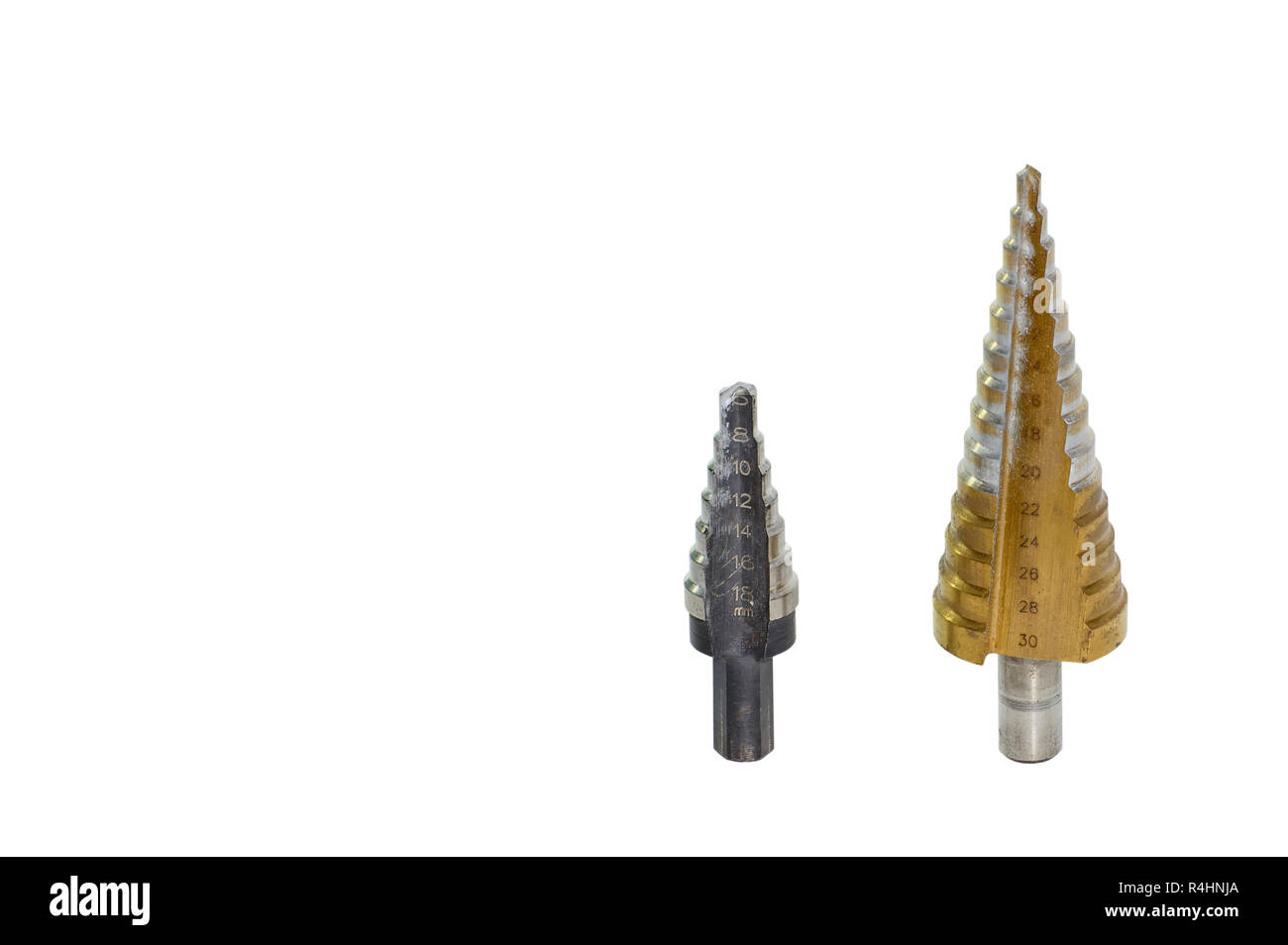 Step drills with spiral flutes & Clipping inside Stock Photo