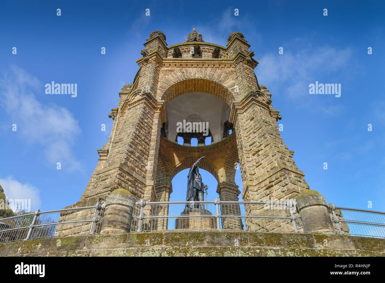 Imperial Wilhelm's monument, Porta Westfalica, circle of Minden-Luebbecke, North Rhine-Westphalia, Germany, Kaiser-Wilhelm-Denkmal, Kreis Minden-Luebb Stock Photo