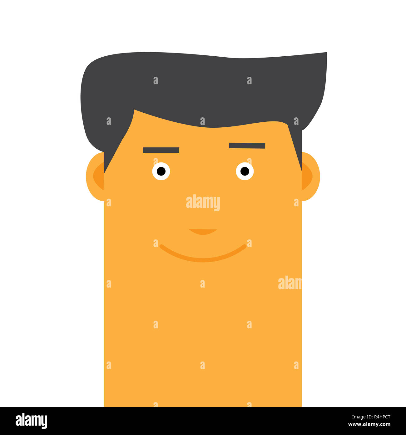 Flat Stylish happy face man avatar vector character Stock Photo