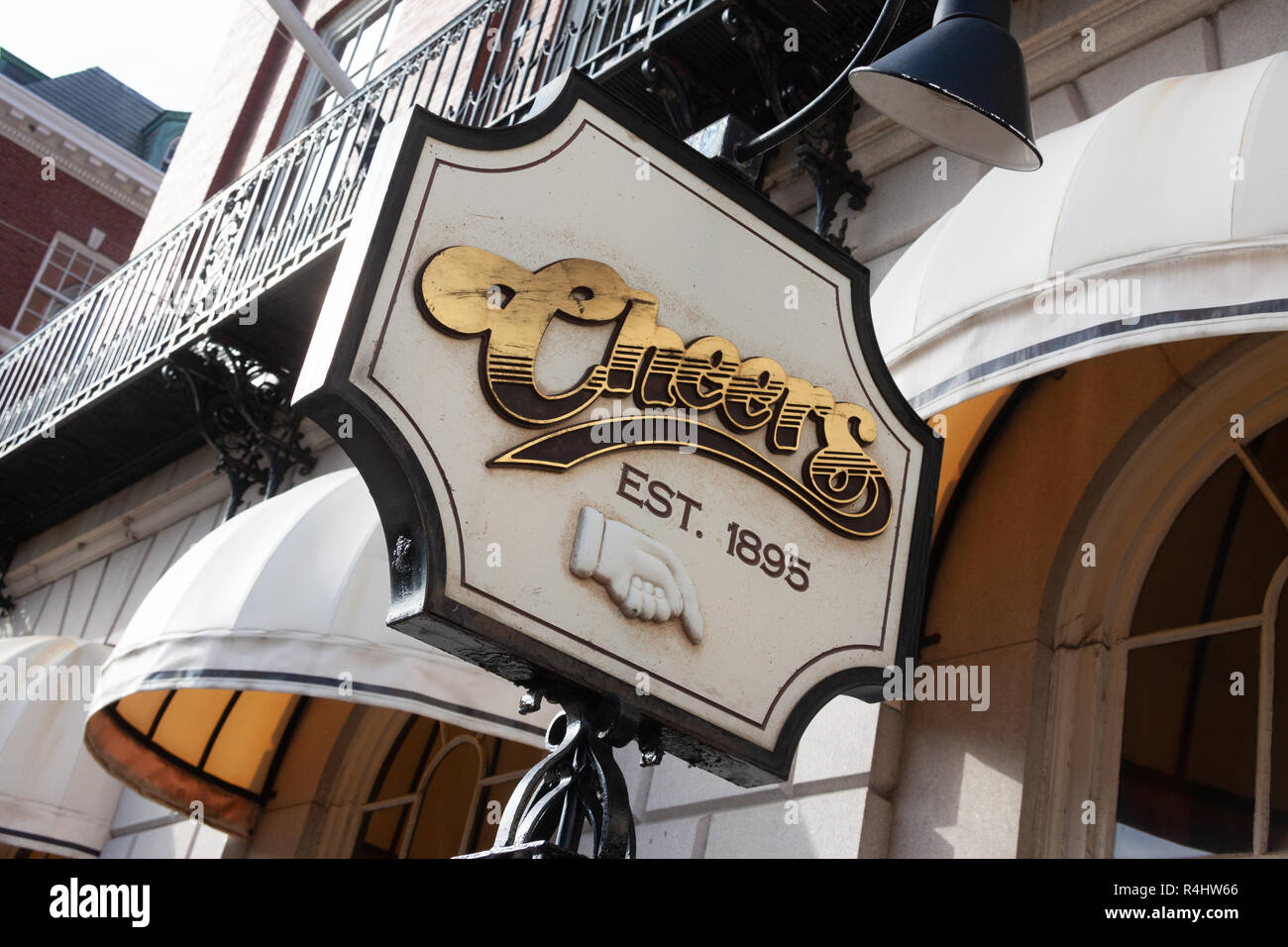 The Cheers Bar on Beacon Street, Back Bay, Boston, Massachusetts, USA