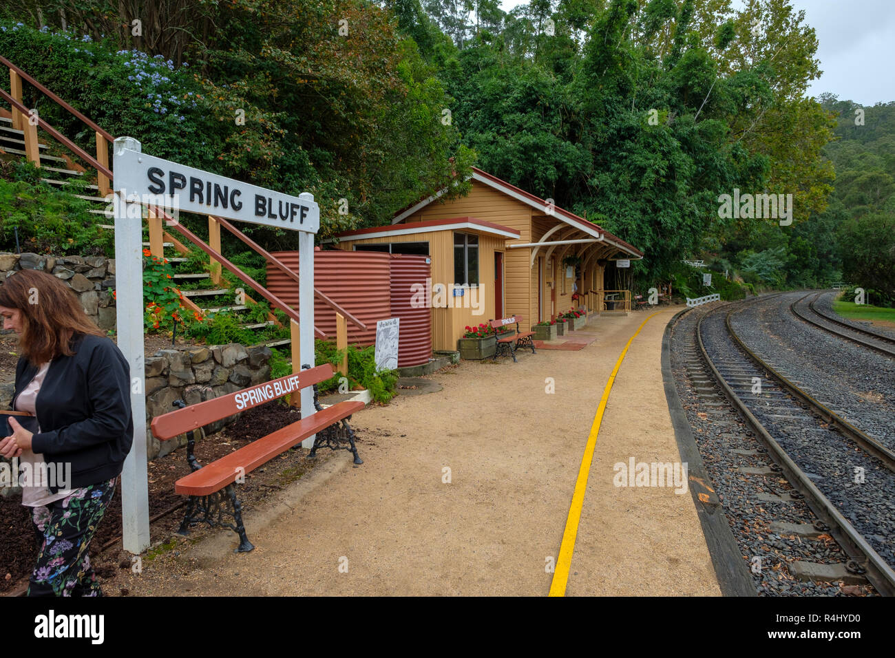 At Spring Bluff Railway Station Stock Photo