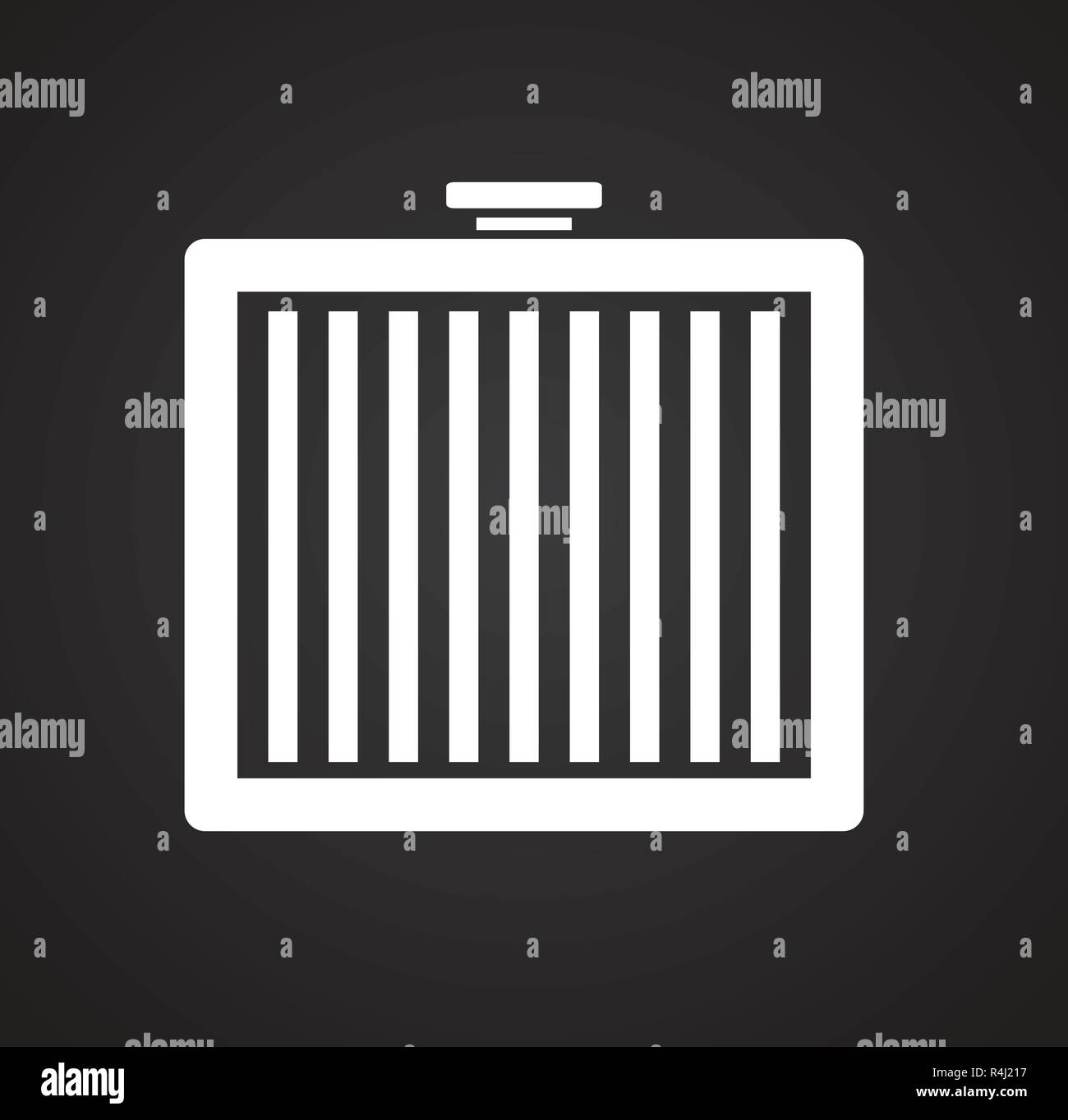 Car coolant radiator on black background for graphic and web design, Modern simple vector sign. Internet concept. Trendy symbol for website design web button or mobile app. Stock Vector