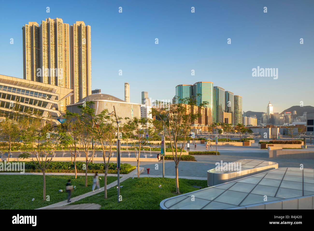 West Kowloon High Speed Rail Station and plaza, Kowloon, Hong Kong Stock Photo