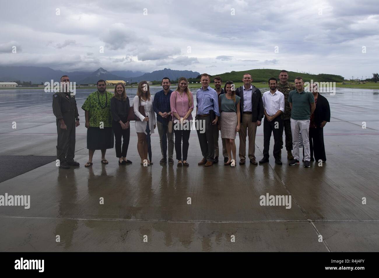 Congressional staff members and Marine Corps Base Hawaii leadership