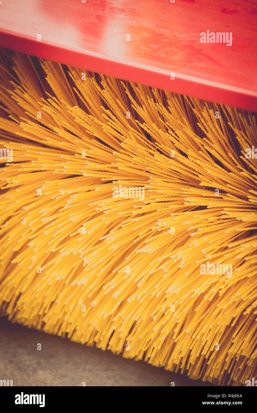 Road brush sweeping machine Stock Photo Alamy