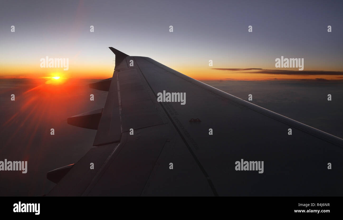 View from window of airplane Stock Photo - Alamy