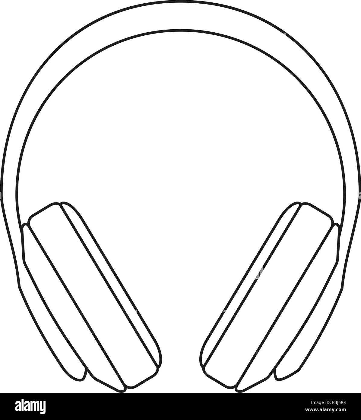 Line art black and white headphones Stock Vector Image & Art - Alamy