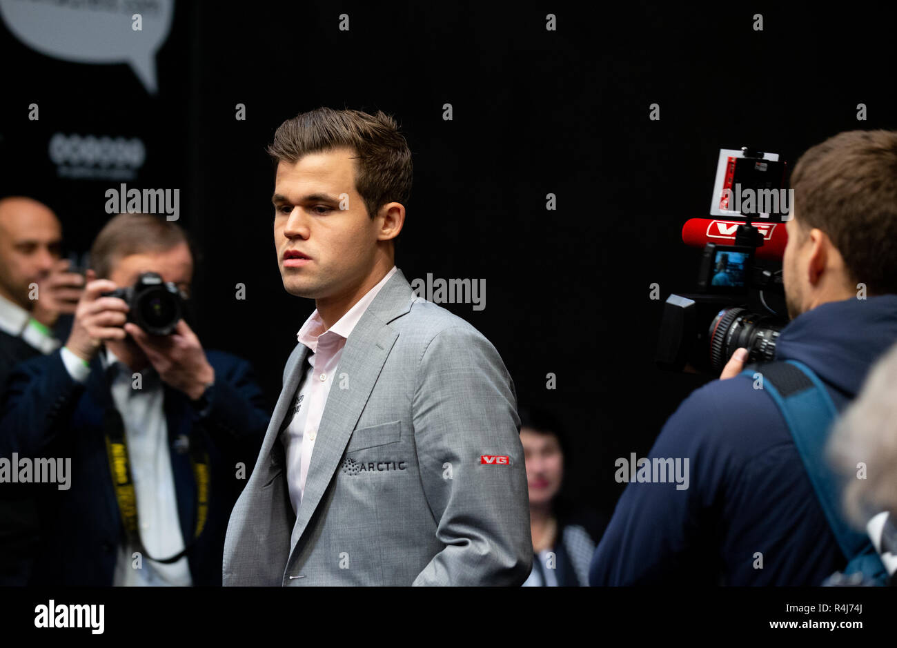 World Chess Championship in London 2018. Magnus Carlsen, World number One  from Norway, retained his title against Fabiano Caruana after a tie-break  Stock Photo - Alamy