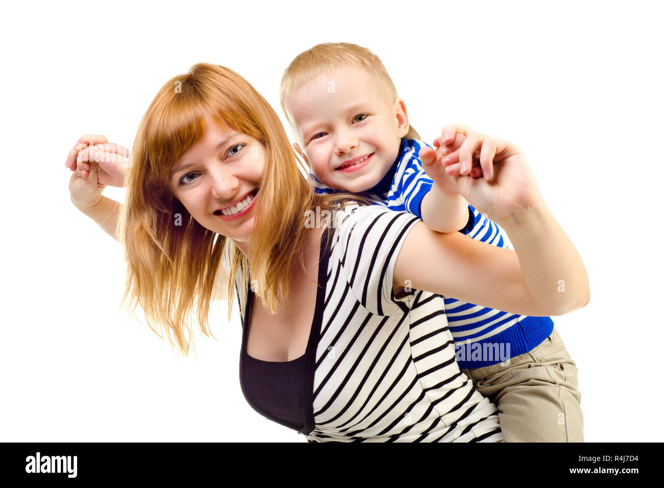 mother and child isolated on a white background Stock Photo - Alamy