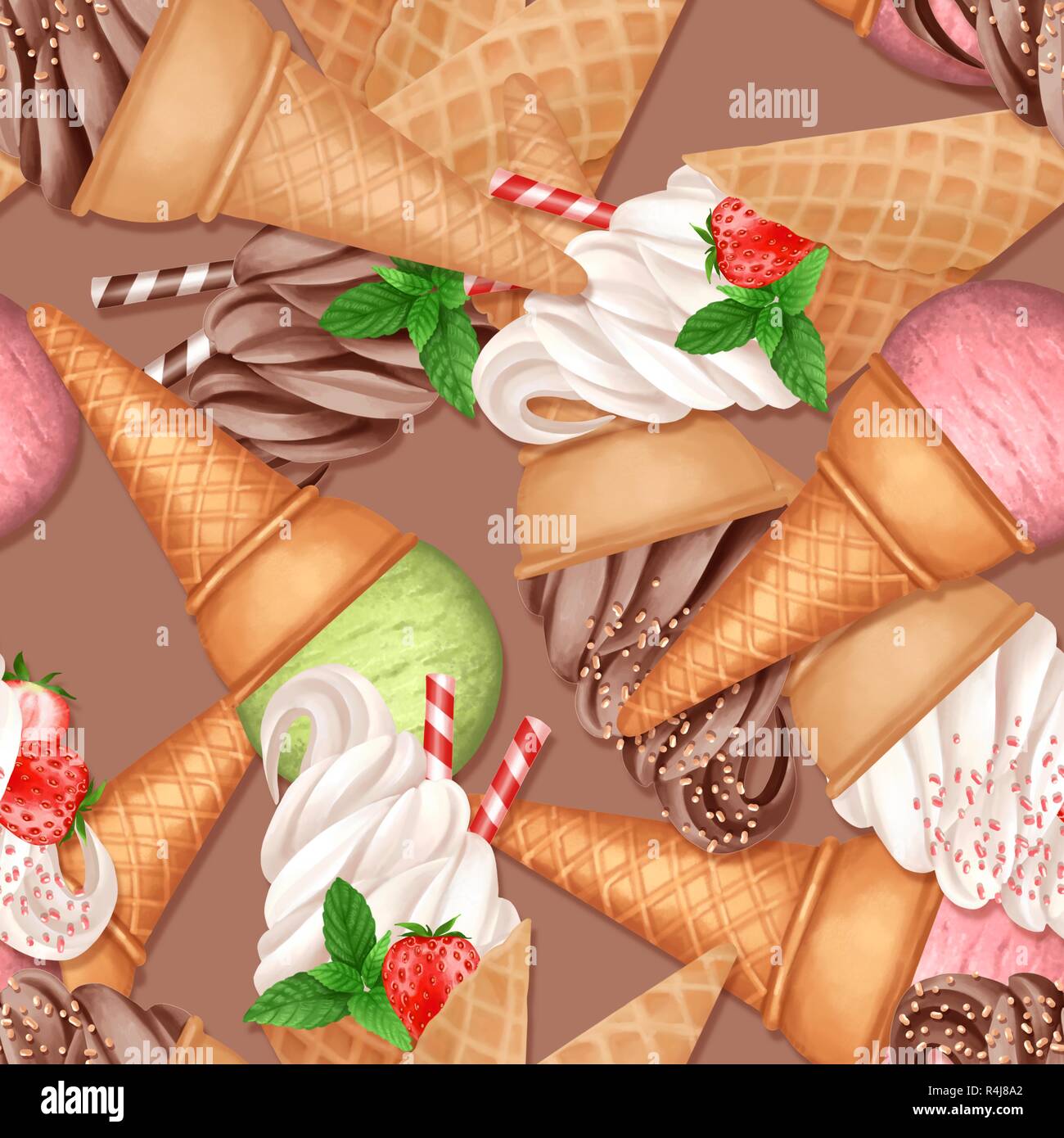 Seamless chocolate ice cream hi-res stock photography and images - Alamy