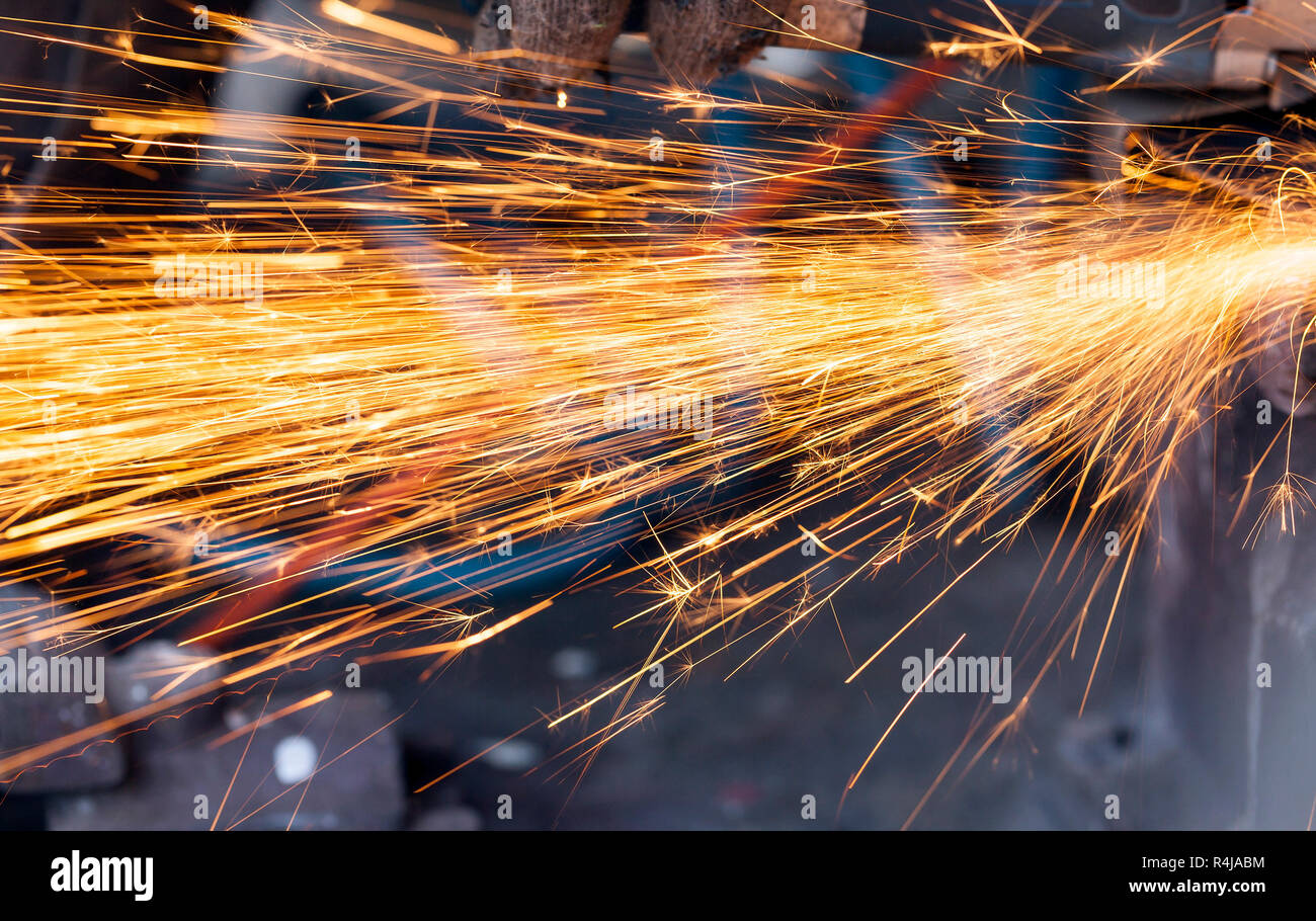 welding sparks closeup Stock Photo Alamy