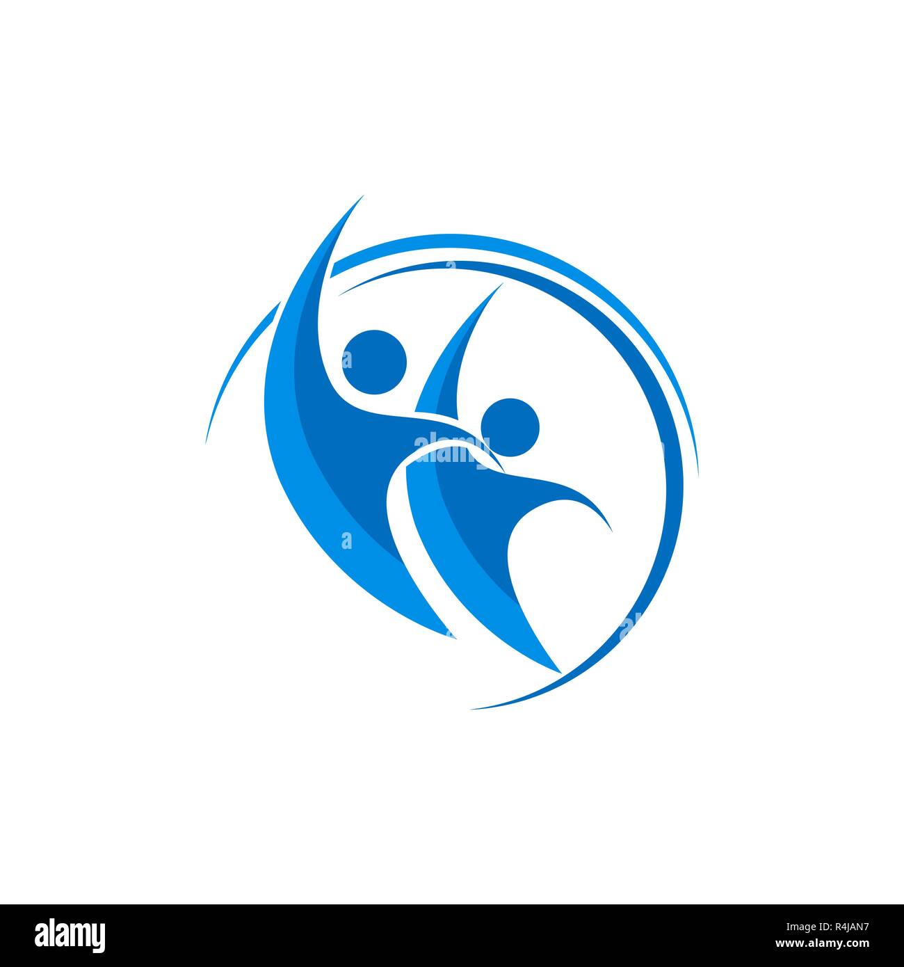 Social media - vector logo concept illustration. Human character logo. People logo Stock Vector