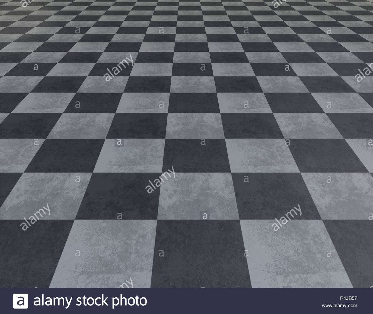 Tiled Checkered Black And White Marble Floor Texture Stock Photo