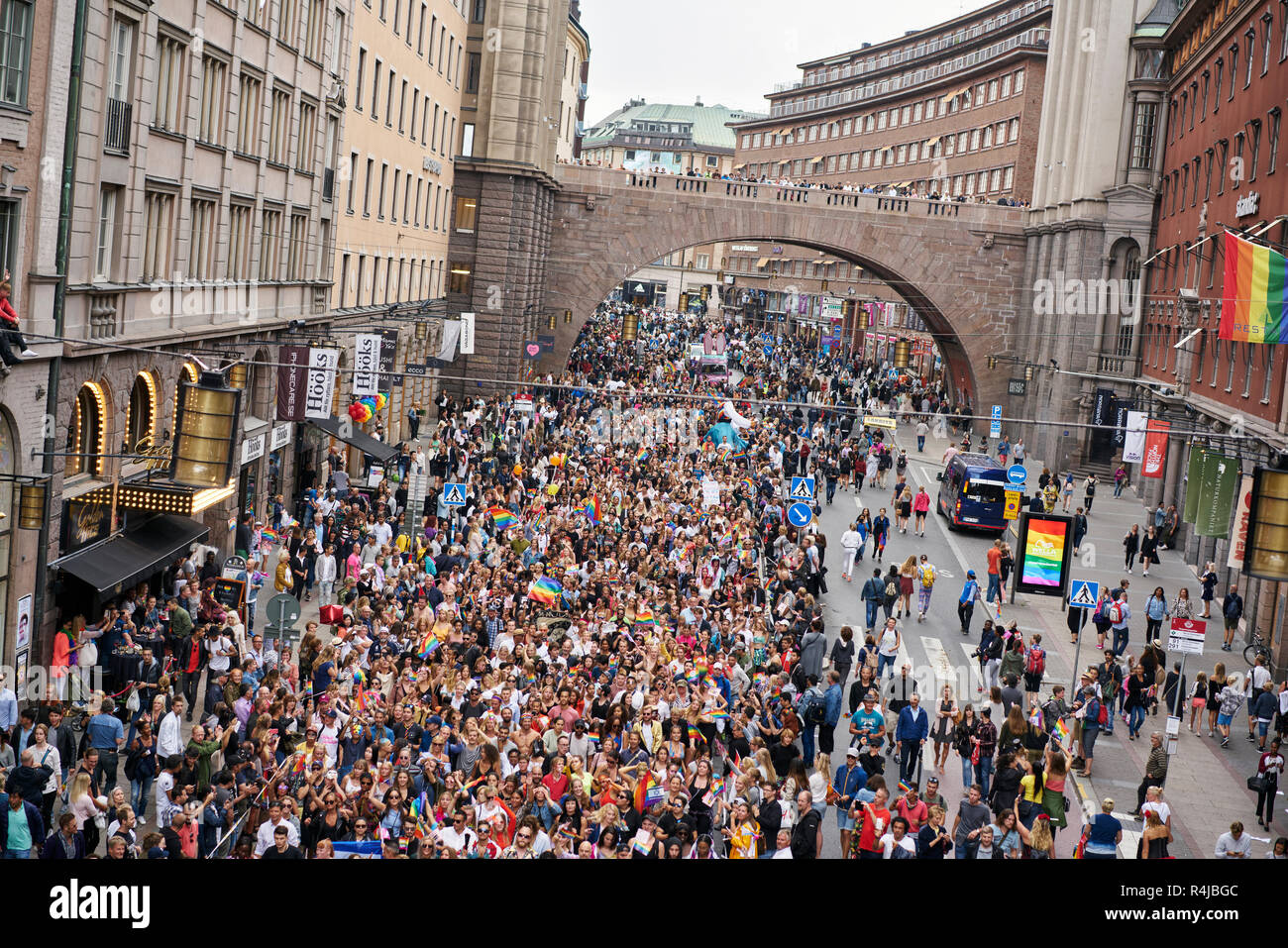 Gay Pride Parade in Stockholm, Sweden Stock Photo
