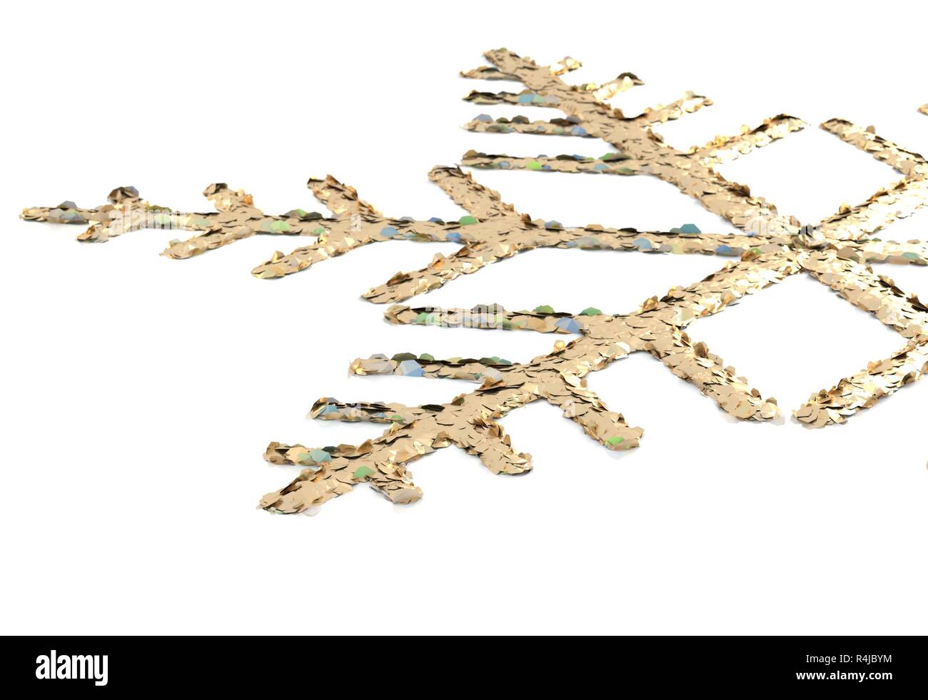 Toy snowflake - isolated on white 3d illustration Stock Photo - Alamy