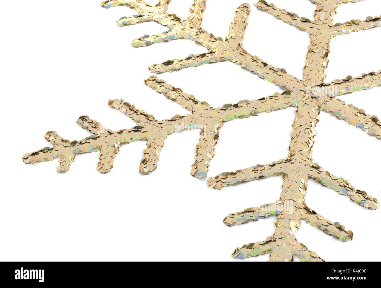 Toy snowflake - isolated on white 3d illustration Stock Photo - Alamy