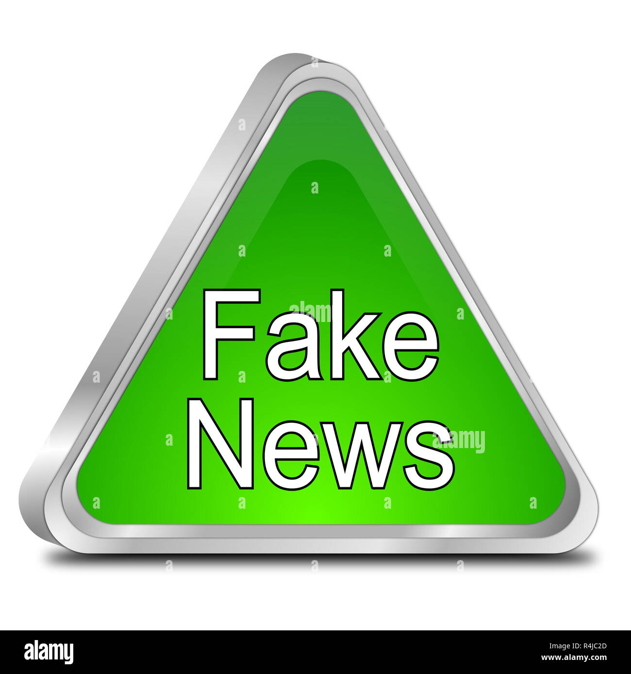 green fake news warning sign - 3d illustration Stock Photo