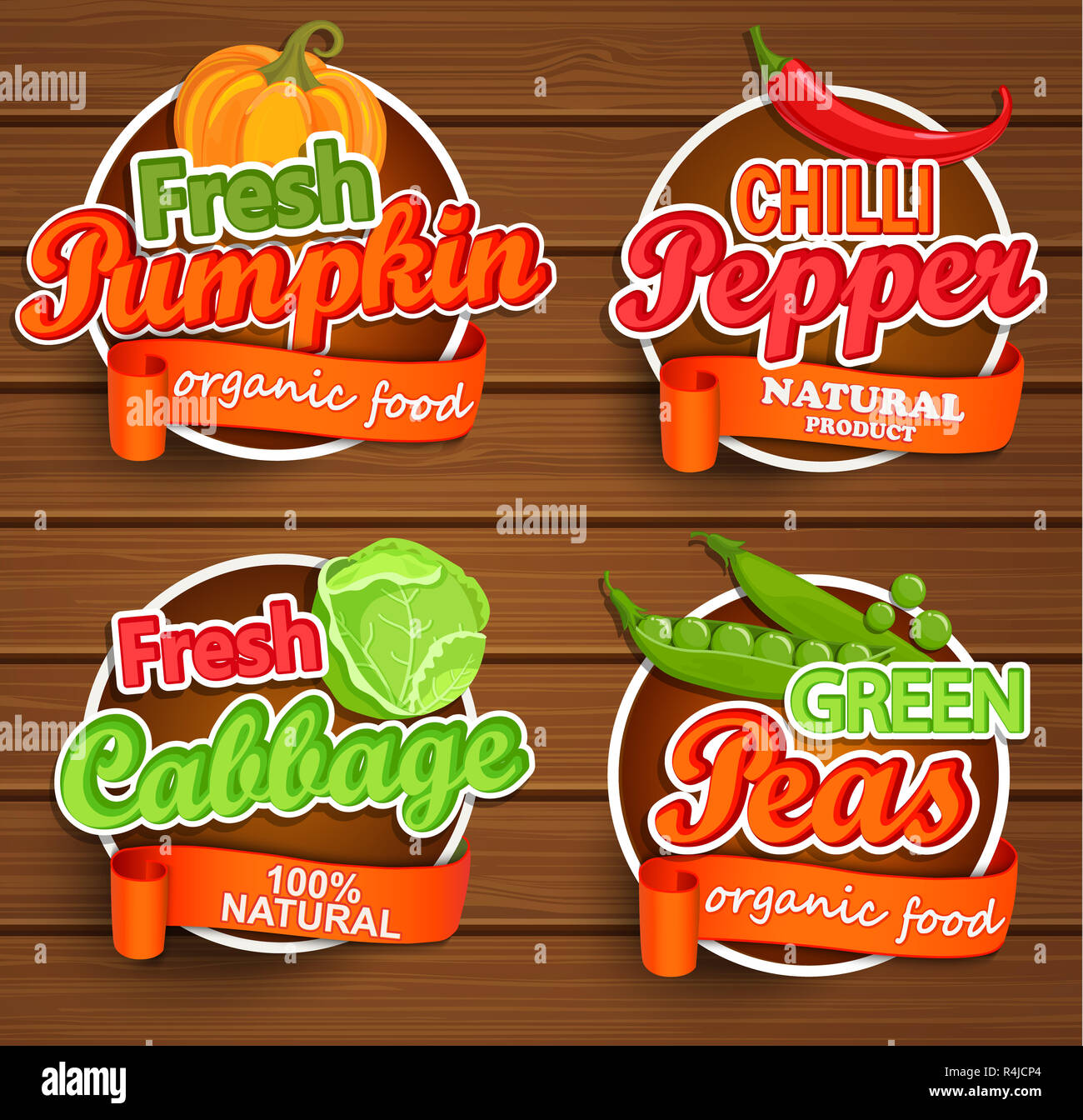 Farm fresh, organic food label. Vector Stock Photo - Alamy