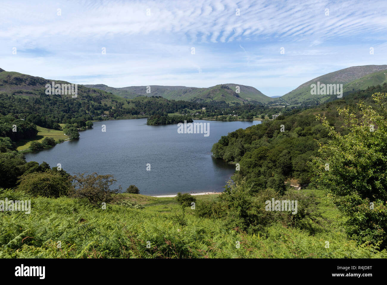 High View of Grasmere from Loughrigg Terrace, Cumbria, Lake District, UK Stock Photo