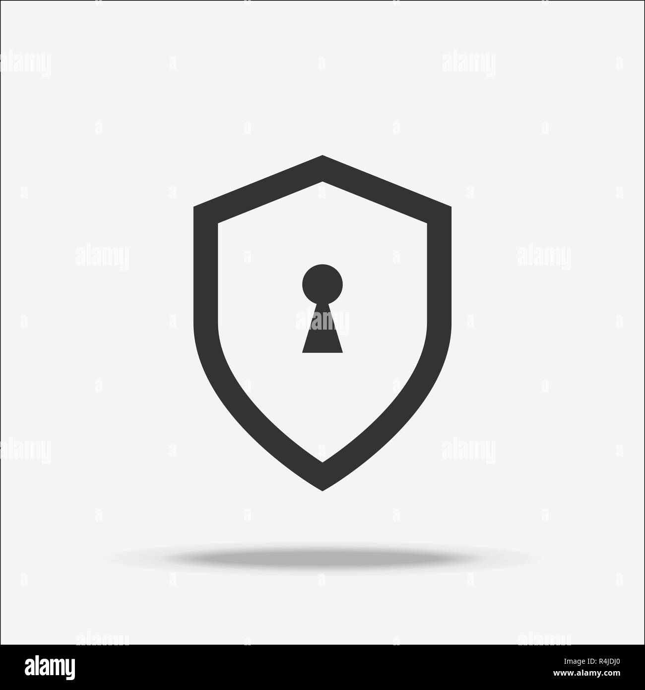 Shield guard flat design vector with shadow logo Stock Vector