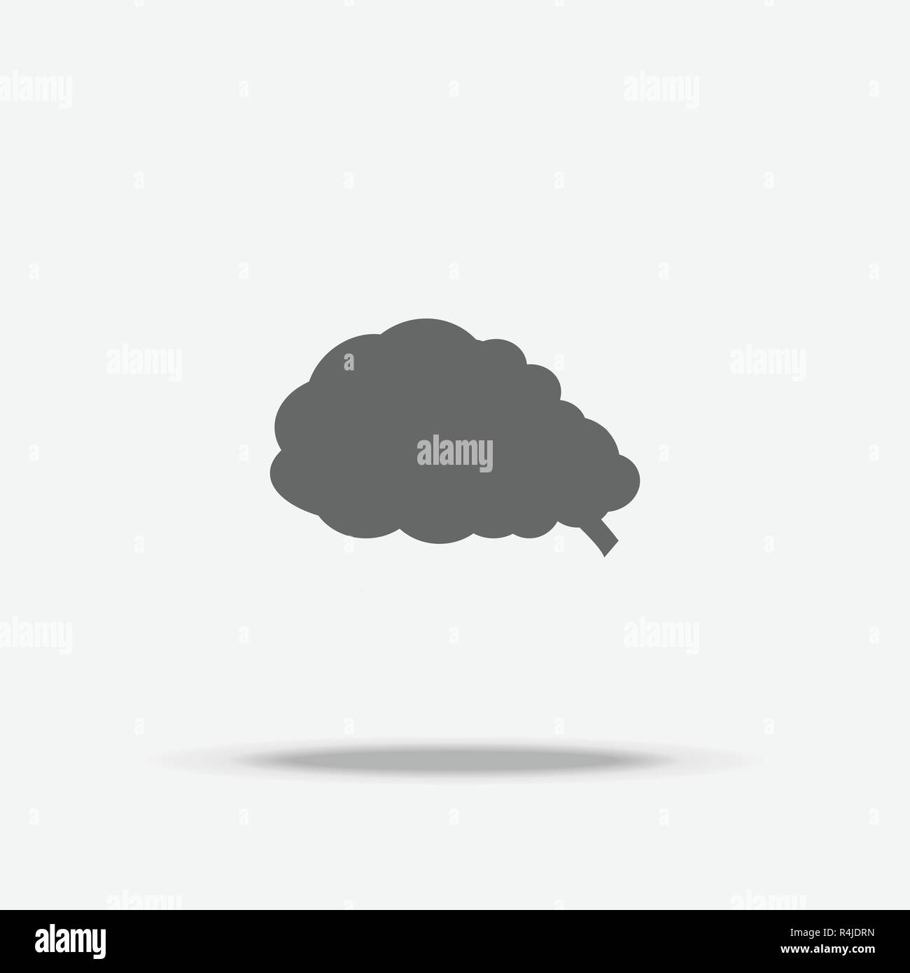 Brain Flat design vector icon with shadow Stock Vector